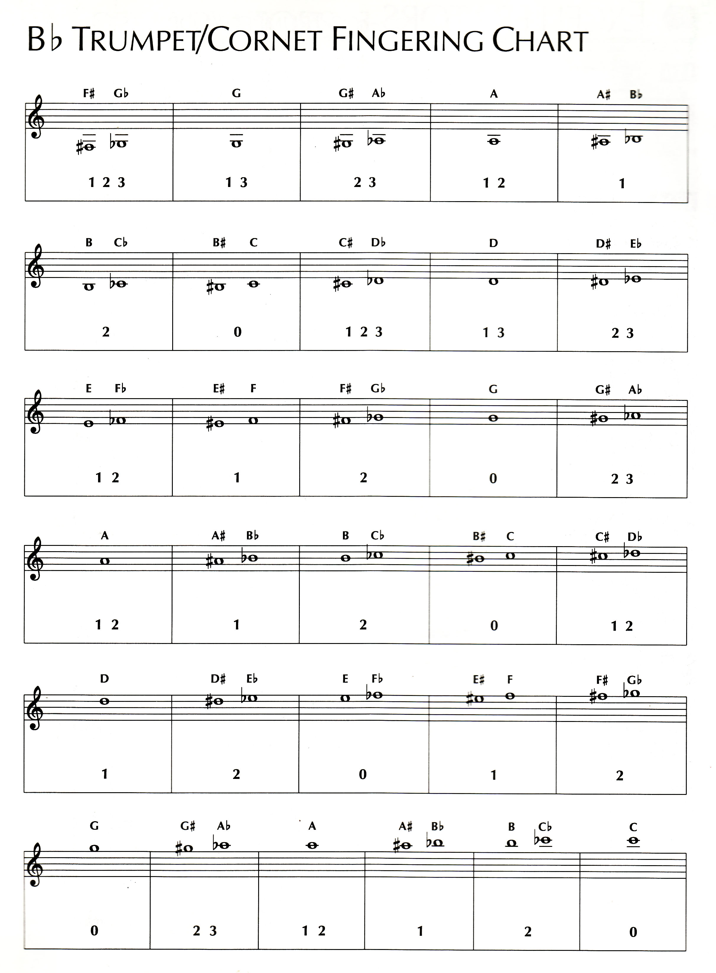 Double French Horn Finger Chart